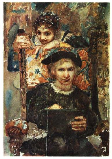 Mikhail Vrubel Hamlet and Ophelia oil painting image